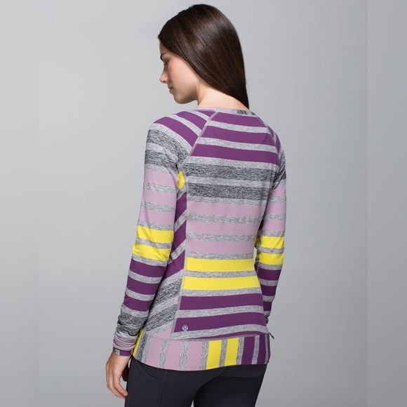 Lululemon Race Your Pace Long Sleeve Triplet Twin Stripe Women Size 4 - Picture 2 of 10
